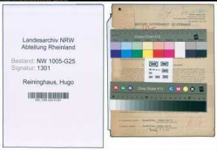 Entnazifizierung Hugo Reininghaus , geb. 23.06.1889 (Grosshaendler)