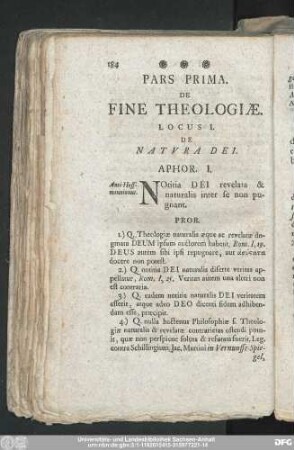 Pars Prima. De Fine Theologiae.