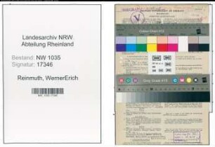 Entnazifizierung WernerErich Reinmuth , geb. 24.03.1911 (Ingenieur)