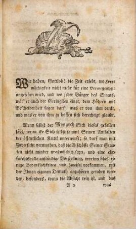 Uiber das Betragen der Bischöffe in den k.k. Staaten : in Rücksicht der landesherrlichen Verfügungen in geistlichen Sachen