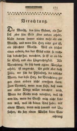 Verachtung.
