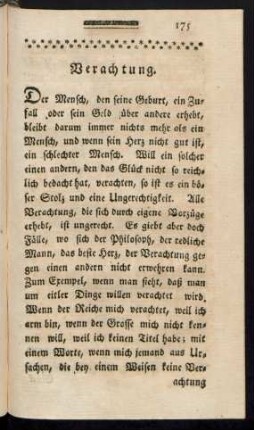 Verachtung.