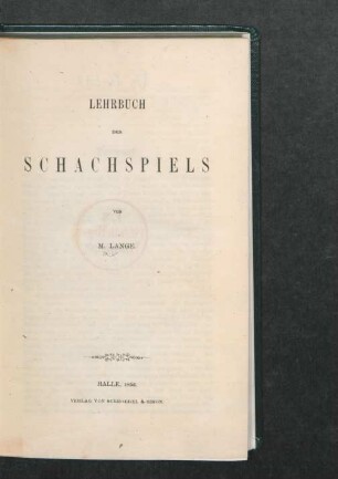 Lehrbuch des Schachspiels