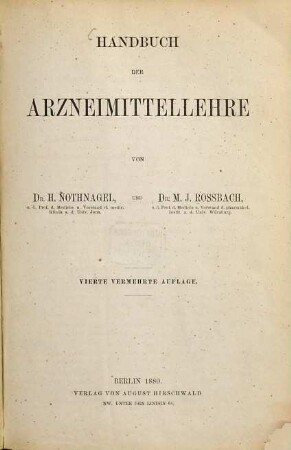 Handbuch der Arzneimittellehre