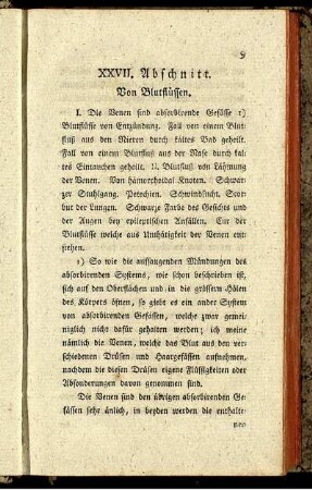 XXVII. Abschnitt. Von Blutflüssen.