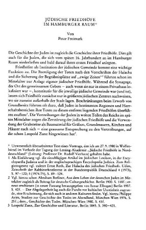 Jüdische Friedhöfe im Hamburger Raum