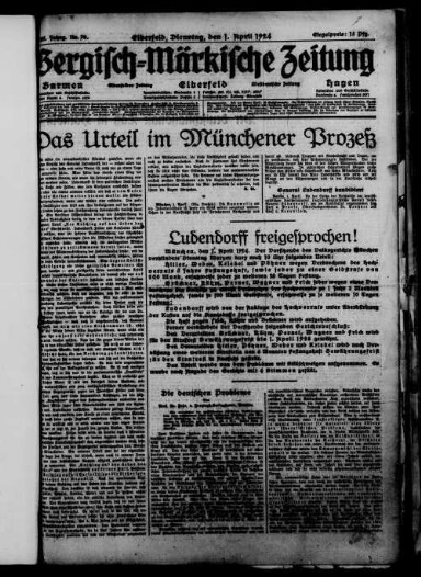 Titelseite einer Zeitung