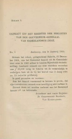 Bijlage 8. Extract uit het register der besluiten van den gouverneur-generaal van Nederlandsch-Indie
