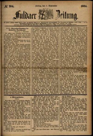 Ausgabe vom Freitag, den 05. September 1884.