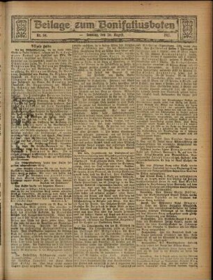 Zweite Ausgabe vom Sonntag, den 26. August 1917.