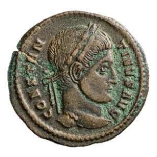 Münze, Follis, Aes 3, 323 - 324 n. Chr.?