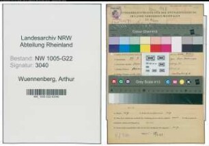 Entnazifizierung Arthur Wuennenberg , geb. 27.02.1911 (Milchhaendler)
