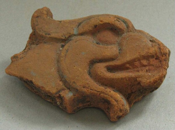 Animal head made of clay