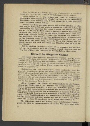 Einheit im illegalen Kampf