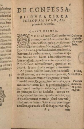 De Confessarii Cvra Circa Personam Svam, Ac primò de Scientia.