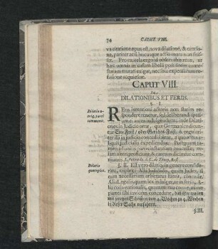 Caput VIII. De Dilationibus Et Feriis.