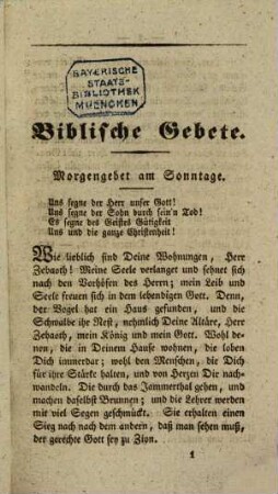 Sammlung mehrerer Gebete insonderheit Morgen- und Abend-Andachten : Zur Beförderung häuslicher Andacht