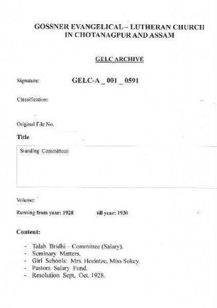 Standing Committees