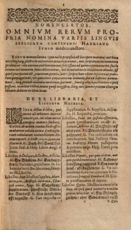 Nomenclator, Omnivm Rervm Propria Nomina Septem Diversis Lingvis Explicata Indicans