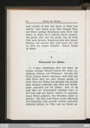 9. Bekenntnis der Sünde.
