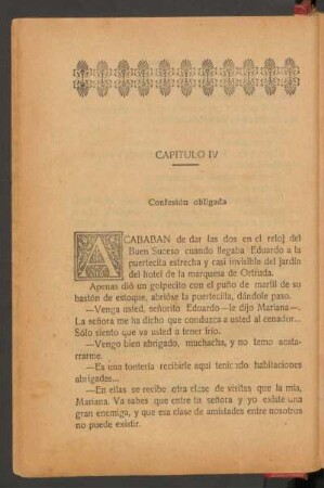 Capítulo IV - Confesión obligada