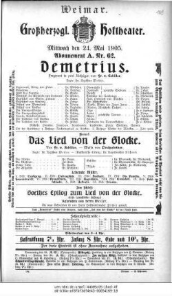 Goethes Epilog zum Lied von der Glocke