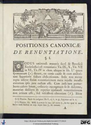 Positiones Canonicae De Renuntiatione.