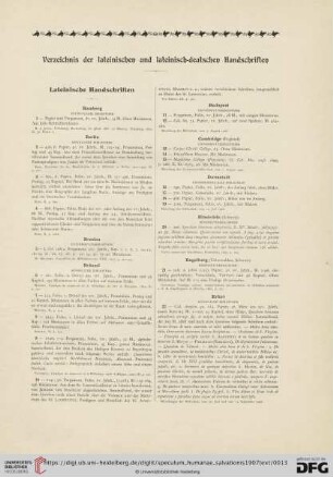 Verzeichnis der lateinischen und lateinisch-deutschen Handschriften