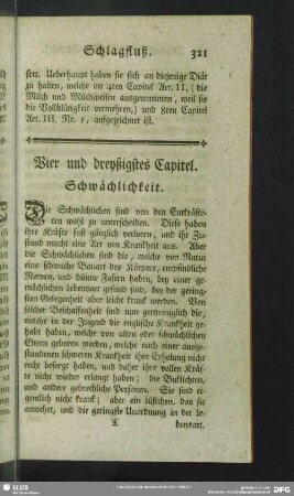 Vier und dreyßigstes Capitel. Schwächlichkeit