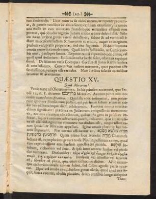 23-30, Quaestio XV; Praestantissime Domine ...