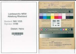 Entnazifizierung Heinz Diekert , geb. 13.04.1914 (Kaufmann)
