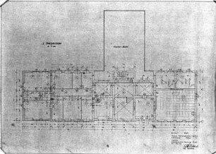 Marburg, Institut für Pathologie, 1. Obergeschoss, Plan zum Umbau