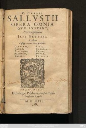 C. Crispi Sallustii Opera Omnia Quae Exstant