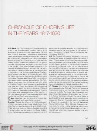 Chronicle of Chopin’s life in the years 1817-1830