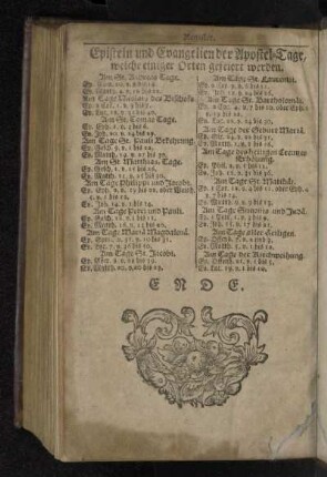 Episteln und Evangelien der Apostel-Tage, welche einiger Orten gefeiert werden.