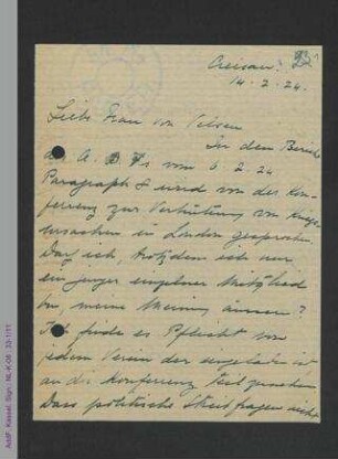 Brief von Dorothy von Moltke an Dorothee von Velsen