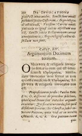 Caput XIV. Argumentum Decimum tertium.