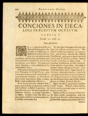Conciones In Decalogi Praeceptum Octavum.