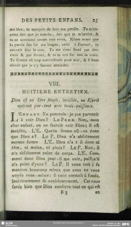 VIII. Huitieme Entretien