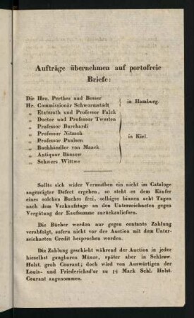III-IV, Aufträge übernehmen aud portofreie Briefe