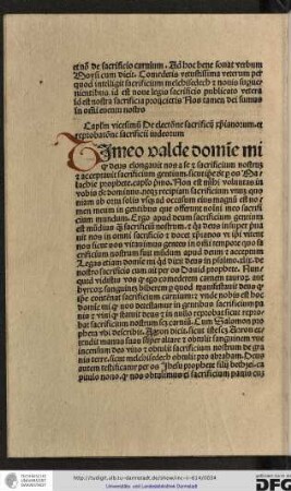 Capitulum vicesimum. De electione sacrificii Christianorum et reprobatione sacrificii Iudeorum.