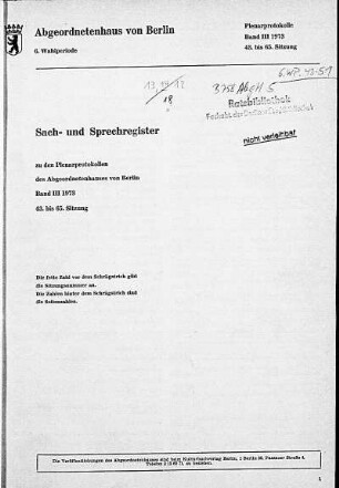 Sach- und Sprechregister