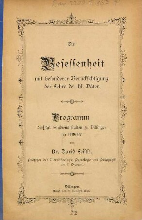 Jahres-Bericht über das Kgl. Bayer. Lyceum, Gymnasium und über die Lateinschule zu Dilingen, 1886/87,[a]