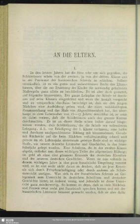 An die Eltern