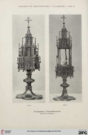 Hochgotische silbervergoldete Ciborium-Monstranz