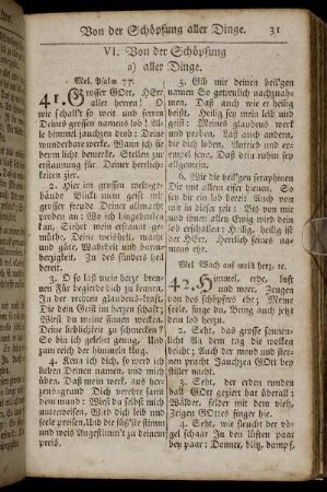 VI. Von der Schöpfung. - IX. Von der göttlichen Erbarmung und Liebe zu den Menschen.
