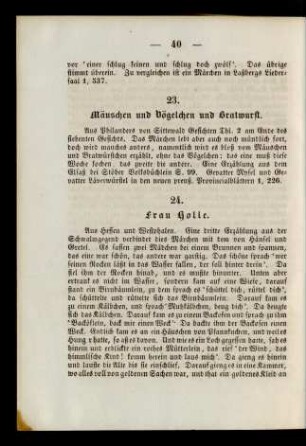 23. Mäuschen und Vögelchen und Bratwurst.