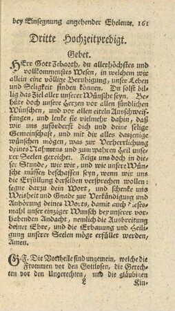 Dritte Hochzeitpredigt