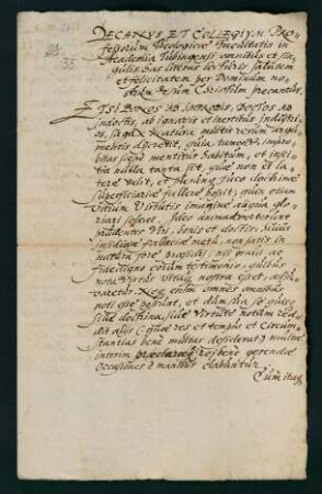 Testimonium der theol. Fakultät für Mag. Johann Meuderlin aus Unteröwisheim.