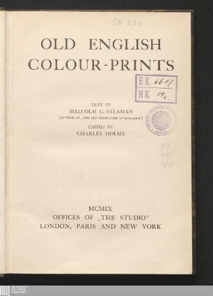 Old English colour prints